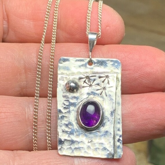 February Birthstone Pendant, Tanzanite On sterling Silver pendant - Picture 4 of 9